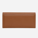 Back view of the Heritage Lane Toffee Brown Large Flapover Wallet.