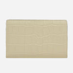 Back view of the Picton Place Snow Faux Croc Medium Bifold Purse.
