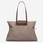 Back view of the Pocket Essentials Porcini Brown Medium Zip Top Tote Bag.