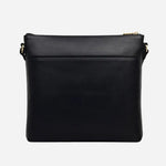 Back view of the Pockets Black Large Zip Top Cross Body Bag.