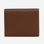 Back view of the Pockets Chocolate Brown Small Trifold Purse.