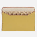 Back view of the Radley Spring Blooms Raffia and Leather Medium Card Holder.