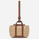 Back view of the Radley The Chancery Raffia and Leather Small Bag Charm.