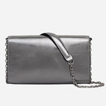 Back view of the The Rathbone Silver Micro Flapover Cross Body Bag.
