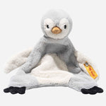 Front view of the Steiff 26 cm Lio the Penguin Comforter.