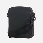 Back view of the Stormy Black Faux Leather Reporter Bag with BOSS Logo.