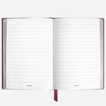 Inside the Fine Stationery Medium Cassis Sartorial Leather Notebook with Lined Pages.