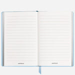 Inside the Fine Stationery Large Pale Blue Sartorial Leather Notebook with Lined Pages.