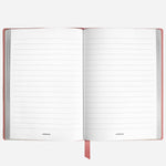 Inside the Fine Stationery Medium Blush Pink Sartorial Leather Notebook with Lined Pages.