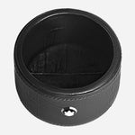 Inside the Small Croco-Embossed Black Leather Round Desk Tray.