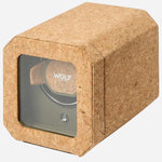 Side view of the Cortiça Portuguese Cork Single Watch Winder.