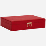 Side view of the Palermo Medium Red Leather Jewellery Box.