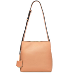 Radley's Light Orange Dukes Place Medium Compartment Cross Body Bag is crafted in plain leather.