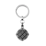 Stainless Steel Filigree two tone Key Ring in Gun Metal Grey by Montegrappa.
