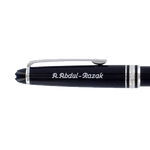 Engraved Montblanc rollerball pen cap.