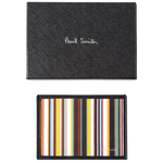 paul smith black signature stripe card holder packaging