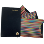 paul smith pivot black signature stripe card holder inside
