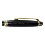 Grotesque Italics engraving on a Montblanc ballpoint pen.