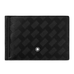 This Montblanc Extreme 3.0 Black 6CC Wallet with Money Clip has the snowcap emblem on the front with palladium plating.