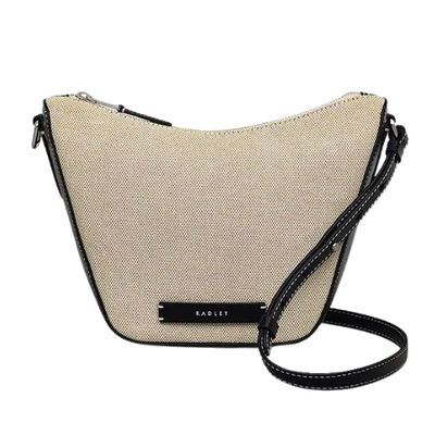 1 radley oak street canvas natural small ziptop cross body bag 111399