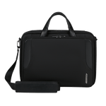 This Samsonite XBR 2.0 Recycled PET Black Briefcase 15.6" has space for a laptop inside a padded compartment.
