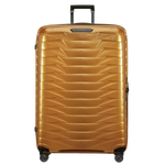 Samsonite's Proxis Honey Gold Spinner XXL Suitcase, 86 cm comes in a metallic honey gold exterior that is made out of a hard-shell case.