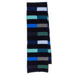 This Paul smith Men's Block Stripe Lambswool Glassette Scarf in Blue and green has block stripes in various colours.