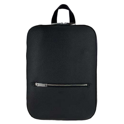 black leather boss backpack