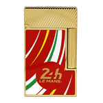 This S. t. Dupont Ligne 2 24Hrs Du Mans Red & Gold Lighter celebrates 100 years of the car race.
