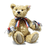 Steiff's Great American Unity Bear has a blend of mohair and cotton hair in beige.