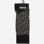 The BOSS 2-Pack Black and Monogrammed Regular-Length Cotton-Blend Socks by BOSS.