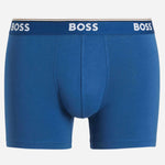 The blue pair from the 3-Pack Cotton Stretch Power Boxer Briefs with Logo and Stripe Waistbands.