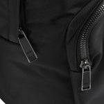 Branded zips on the Catch 3.0 Black Polyester Backpack With Signature Stripe Trims.