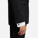 The Franzisko Square Brass Cufflinks with Navy Blue Enamel Insert by BOSS.