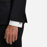 The Square Brass Cufflinks with Textured Stainless Steel Insert by BOSS.