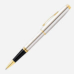 Side view of the Coventry Polished Chrome with Gold-Tone Appointments Rollerball Pen.