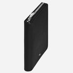 Side view of the Black Sartorial Leather 5-Pen Pouch with Zip.