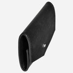 Side view of the Black Sartorial Leather Coin Case.