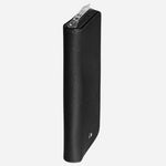 Side view of the Sartorial Black Leather One Pen Pouch with Zip.