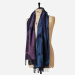 The Women's Blue and Purple Wool Blend Scarf with Signature Print by Paul Smith.