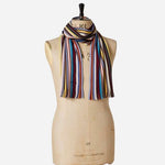 The Men's 'Signature Stripe' Merino Wool Scarf by Paul Smith.