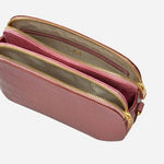 Inside the Dukes Place French Rose Faux Croc Medium Zip Top Cross Body Bag.