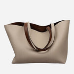 The reversible side of the Hanbury Row Chocolate Brown Large Reversible Open Top Tote Bag.