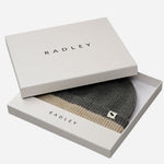 Gift box for the Knitters Lane Dark Grey Hat with Contrasting Stripe.
