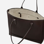 Inside the Oak Street Dark Oak Brown Medium Zip Top Tote Bag.