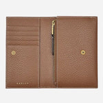 Inside the Oak Street Saddle Brown Leather Medium Flapover Purse.