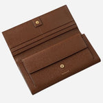 Inside the Picton Place Chocolate Brown Large Flapover Wallet.