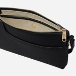 Inside the Pockets Black Mini Zip Top Shoulder Bag.