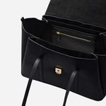 Inside The Chancery Black Large Flapover Shoulder Bag.