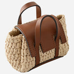 Top view of the Radley The Chancery Raffia and Leather Small Bag Charm.